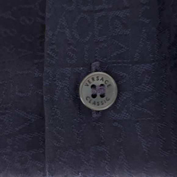 17 1/2 XL VTG VERCACE V2 ALL Over Print Mens Shirt - Picture 16 of 16